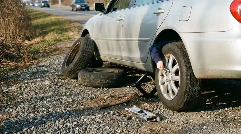 how to change a tire image