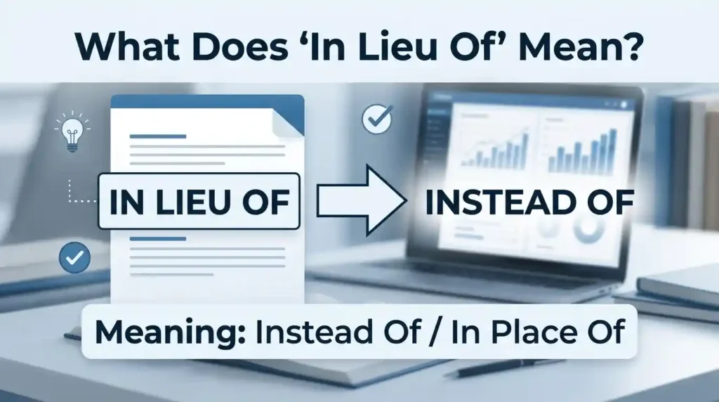 in lieu of meaning image