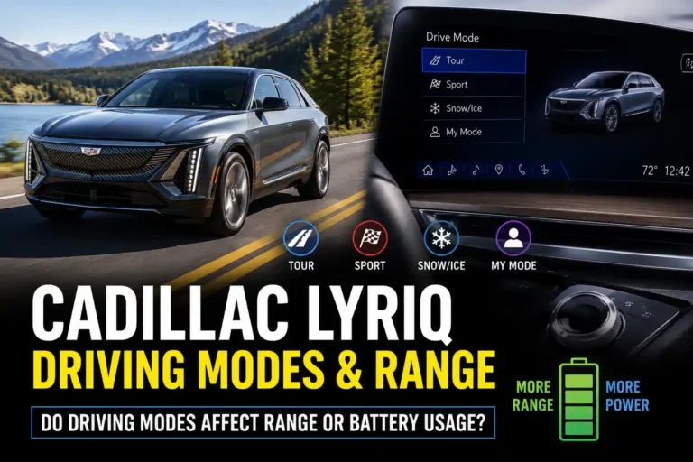 do the driving modes in cadillac lyriq offer different ranges or battery usages image
